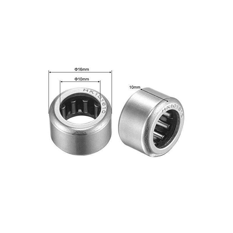 sourcing map HK101610 Needle Roller Bearings Open End 10 mm