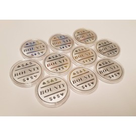 10x Silver Clad Bounty Poker Chip for Bounty Tournaments / Card Protector