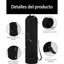 1 Porta Tapete de Yoga, Compartimento Espacioso para Almacenamiento,Ideal para Clases de Yoga, Gimnasio y Viajes