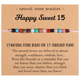 TEVOP 15th Birthday Gifts for Girls, Bead Bracelet 15th Birthday Bracelet Gifts for Teenage Girls, Special Gifts for 15 Year Old Girls