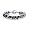 Men’s Skull Design with Genuine Onyx Beads 8.5” Bracelet |