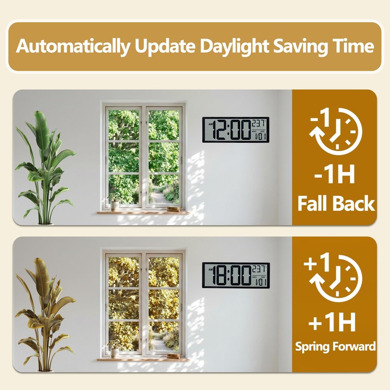 Maxstar Large Digital Wall Clock, 16" Digital Clock Battery Operated