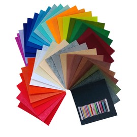 Stiff Felt Fabric Sheets, 6"x6" Craft Felt for Handworks, 40 colors Felt Squares for Craft and Sewing Projects