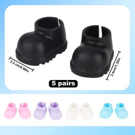 Penitue 5 Pairs Mini Doll Shoes, Colorful Cute Tiny Shoes Sets Fashion Outfit Accessories for 5.91/6.69in Plush Dolls