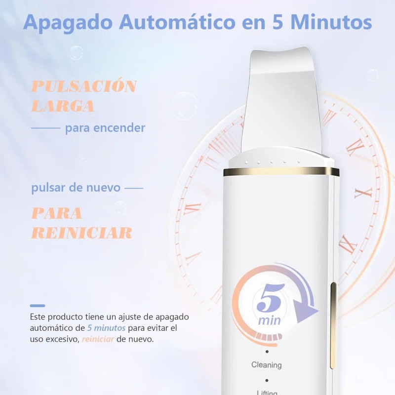 Skin Scrubber, Ultrasónico Exfoliación Limpiador Cuidar Piel