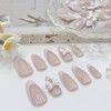 BRDXOOL Women's Nails Bow Nails Almond Nails Bright Colour Nail