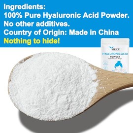 iFEiER- Polvo de ácido hialurónico de alto peso molecular iFEiER (150~180 kDa), 60 g (2,12 oz), grado cosmético.