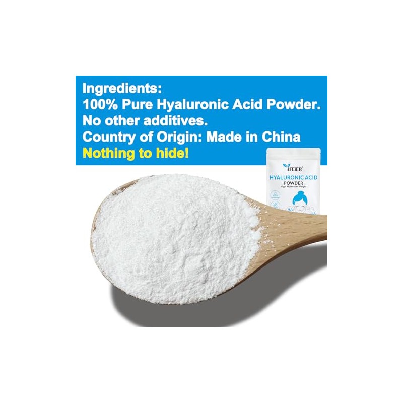 iFEiER- Polvo de ácido hialurónico de alto peso molecular iFEiER