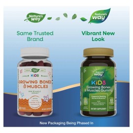 Natures Way Gomitas Soporte para Altura Crecimiento Musculos Y Huesos Saludables, Calcio, Magnesio, Vitaminas D3 y K1, mayores de 2 aos P48 Sabor...  