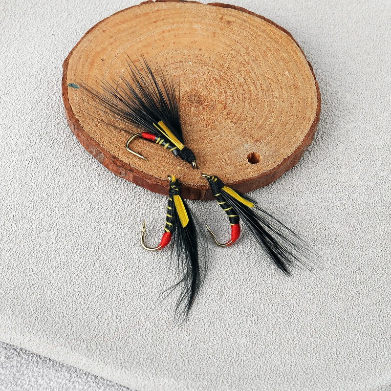 EMSea 4x Black Cormorant Wet Trout Flies Fish 10 Hooks