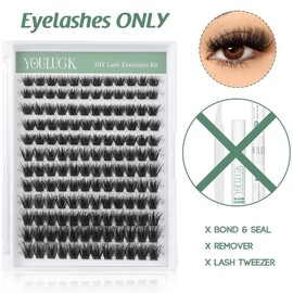 YOULUCK 5D Lash Clusters Individual Lash Extensions Layered Fluffy Eyelashes Waterproof and Windproof Long-Lasting Lashes with Ultra-Thin Band Makeup For Girls Beginner Friendly:_Only Lash - Moonlight