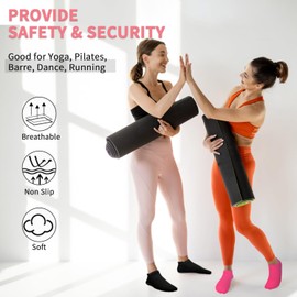 SkiBeaut Yoga Grips Non Slip Socks Pilates Anti Skid Sticky Grippers Ballet Barre Socks for Women 3 Pairs (US, Numeric, 8, 10)