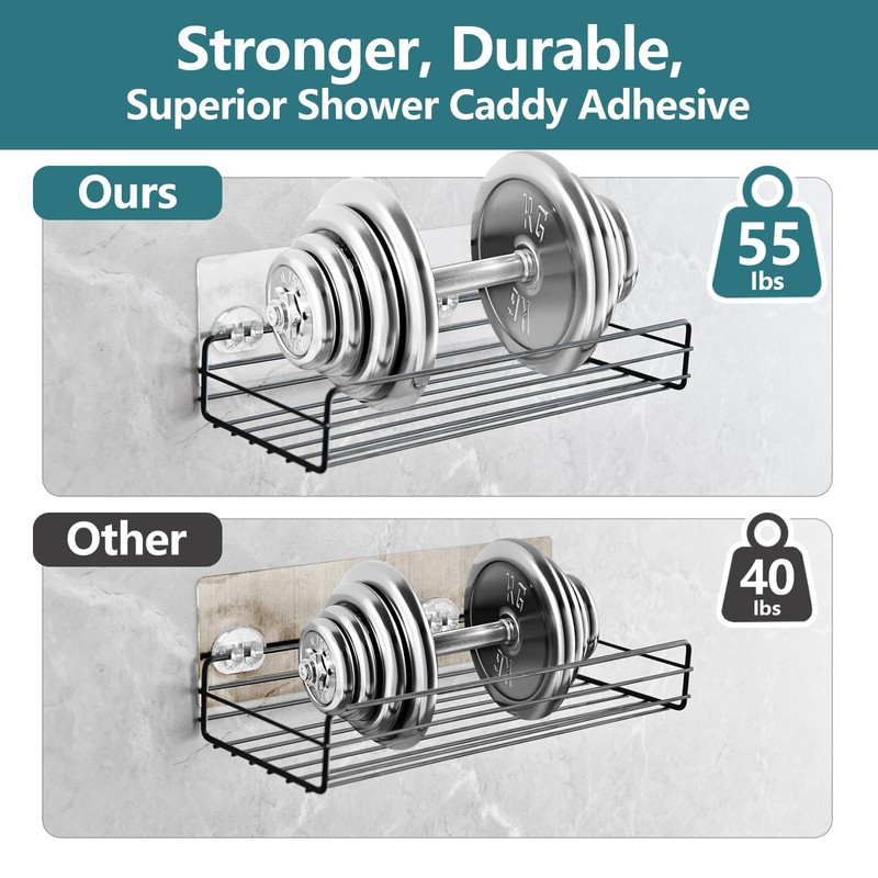 KaiwayInno 4 Pack Shower Caddy Adhesive Replacement, Strong Shower Shelf
