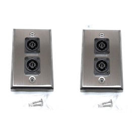 (2) Two Single Wall Plates w/Dual Genuine Neutrik NL4MPXX SpeakON (Stainless)