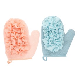 TOVINANNA 2pcs Double Sided Exfoliating Mitts Versatile Loofah Body Scrubber for Men Women Deep Exfoliation Bath Sponges for Dirt Removal Smooth Skin Care