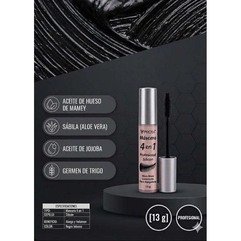 GAERO GLOBAL SOLUTION Mascara para Pestañas Rimel Microfibras 4 en