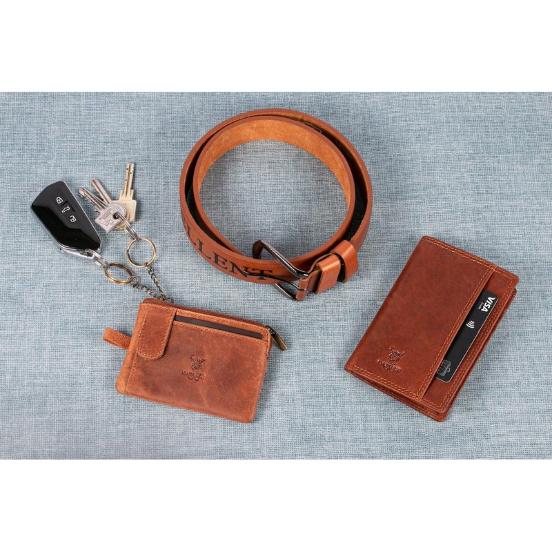 Protective Men's/Women's Unisex Leather Wallet Purse in Vintage Brown Wallet