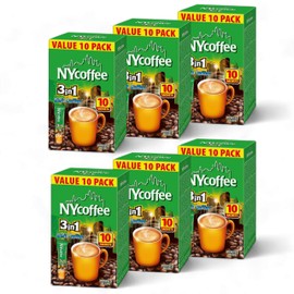 6 Pack x 10 Sachets NY Coffee 3-in-1 Irish Coffee Drink (Total 60 Sachets) - A perfect blend of coffee, creamer, and sugar