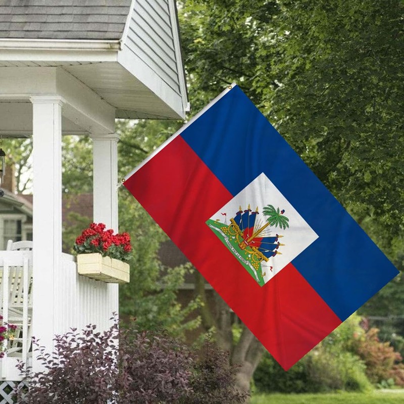 HVATLTL Haiti Flag 4x6FT,Heavy Duty 100D Polyester,Vivid Colors,Haitian National Flags