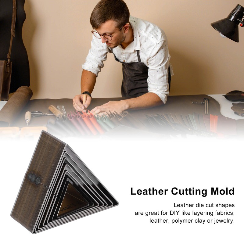 7Pcs Leather Die Cutter Hollow Punching Mold Triangular Different Sizes