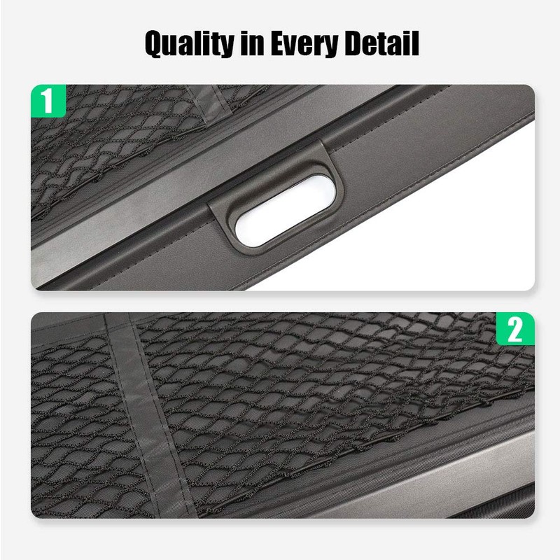 Marretoo for Benz Smart Fortwo Cargo Cover Original Style Retractable