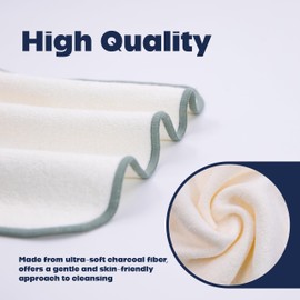 Jingera & Idyll Ultra-Soft Charcoal Fiber Face Washcloth, Face Towels, Facial Cleanser, Face Wipes for Women Cleansing, Facial Towels, Face Cloths for Washing Face, Face Wash Cloth, 5 Pack