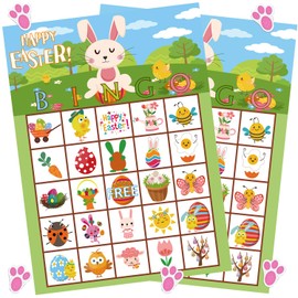Funnlot Easter Games for Party Easter Bingo Game for Kids with 24 Players Easter Party Supplies for Family Classroom Activities 