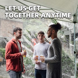 MordenApe Clear Sidewall, 10x10 Transparent Sunwall for 10x10 Pop Up Canopy - Straight Leg, Outdoor Instant Canopies Sidewall with Doghole, 1 Pack (Black)