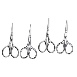 TOVINANNA 2sets Men's Eyebrow Trimmer Scissors Precision Grooming Tool Stainless Steel (pointed Round) Beauty Scissors 2pcs*2