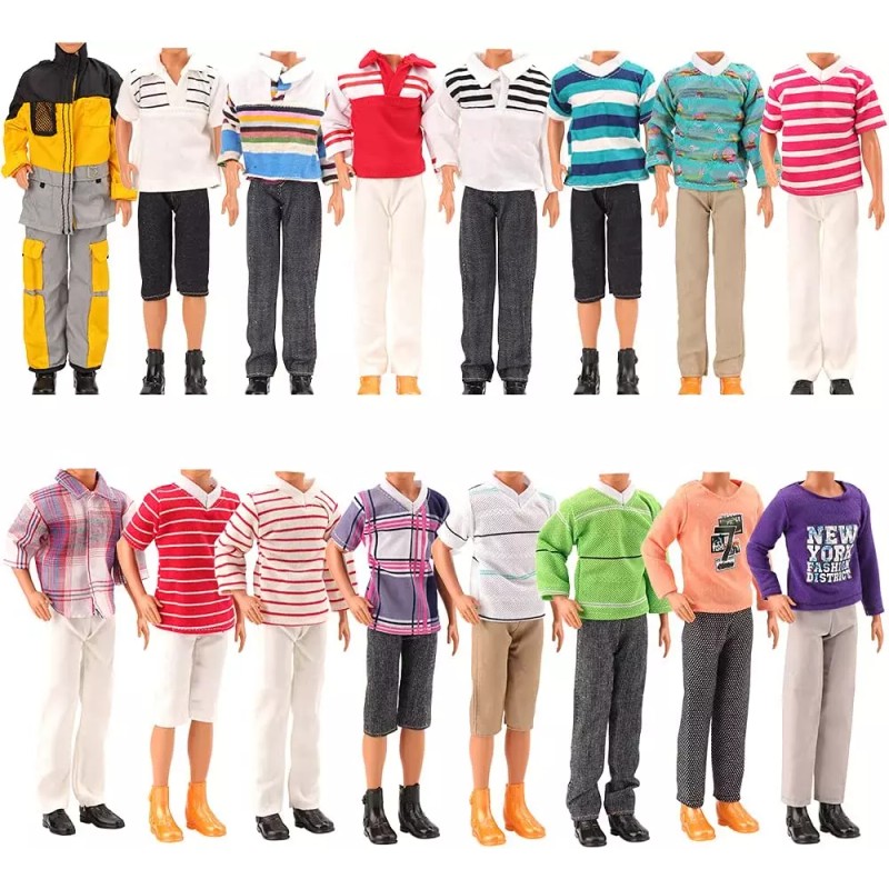 Miunana Lot 8 Items Doll Clothes for Ken Doll Random