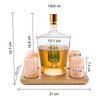 Tequila Decanter With Four Pink Himalayan Salt Shot Glasses Set,