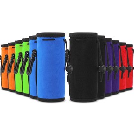 Remerry 12 Pcs Water Bottle Bag Carrier with Adjustable Strap, Insulated Neoprene Sling Sleeve Canteen Flask Water Bottle Holder for Adults (500 ml,Vibrant Colors)