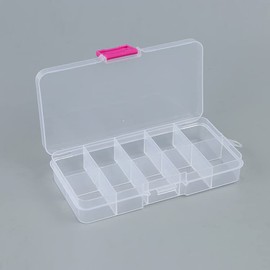 2PCS Large Clear Organizer Box 10 Grids Adjustable Divider Removable Organizer Box or Beads Jewelry Art DIY Crafts Office Supplies