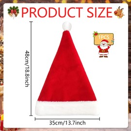 Qunkun Christmas Hat LED Hat Children, Christmas Hat Children, Red Santa Hat with Light Children, Santa Hat Adults Children, Santa Hat Plush for Christmas Party