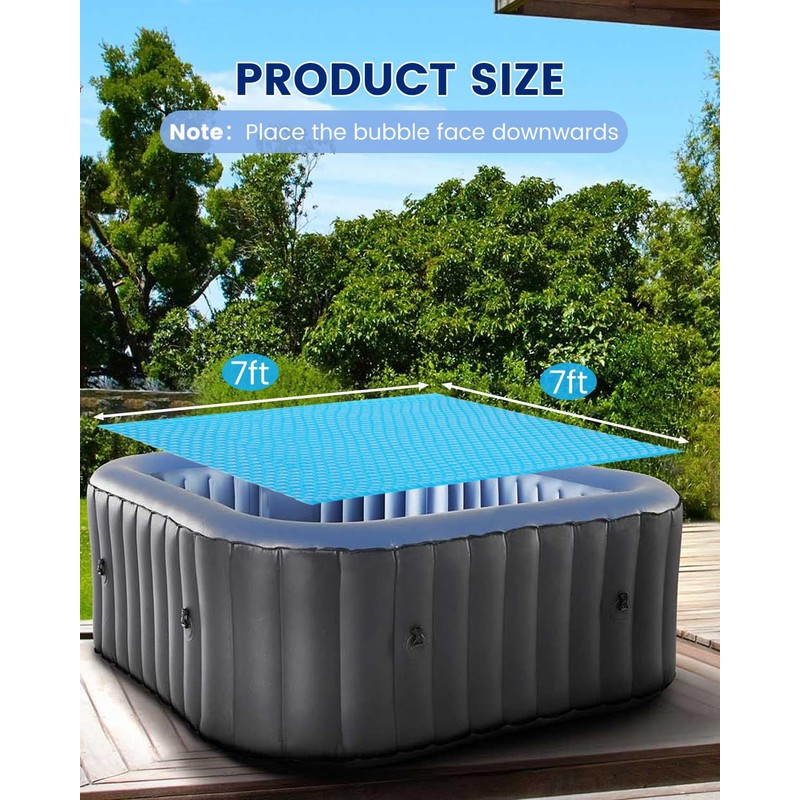 Mariocsa Hot Tub Bubble Cover 7 x 7 FT for