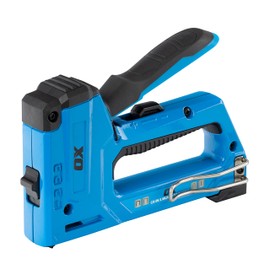 OX Tools Pro 4 in 1 Heavy Duty Staple Gun for Carpentry, Upholstery, Roofing, Flooring, DIY, Decoration, Repair