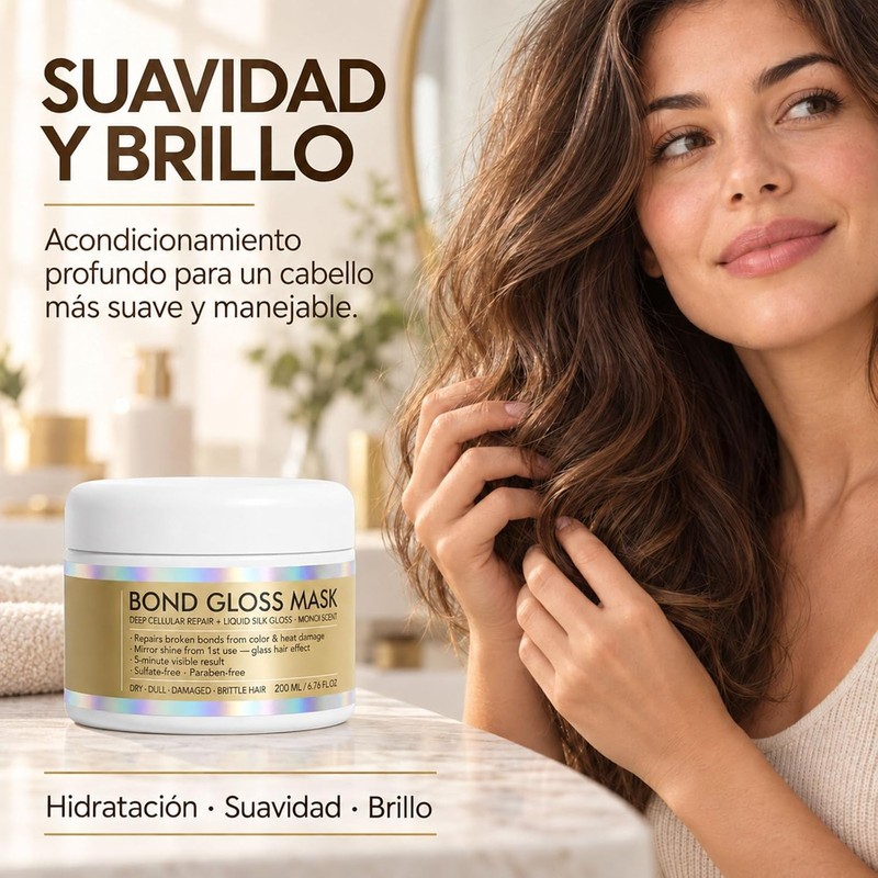 Mascarilla Bond Gloss, Hidratación Intensa con Tecnología Bond Repair 200ml