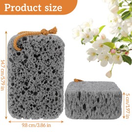 Ymapinc Body Sponge for Shower, 2 Pcs Large Size Exfoliating Bath Sponges for Bathroom Soft Loofah Sponge Scrubber Body Cleaning Accessories for Men Women (Gray Red-Brown)