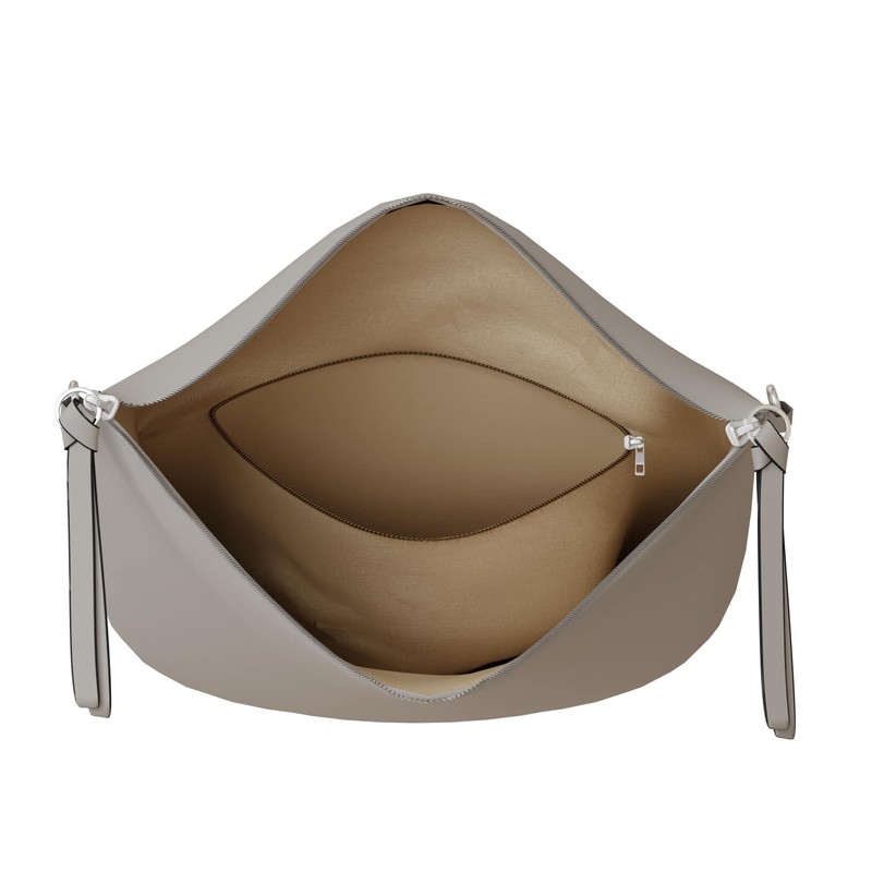 KMISSO 30618 Women's Shoulder Bag Genuine Vegan Leather, gray