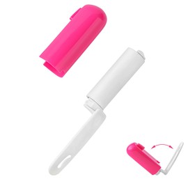 Travel Lint Roller with Cover Mini Refillable Lint Remover for Clothes Tiny Cute Lint Roller for Purse Pocket Travel Essentials for Women (Rose)