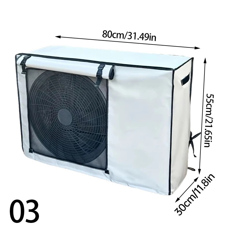 Outdoor Air Conditioner Cover, Oxford Cloth Weather Protector with Roll-Up