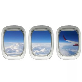 VWAQ Airplane Wing Stickers - Plane Window Clings Clouds Wall Decor