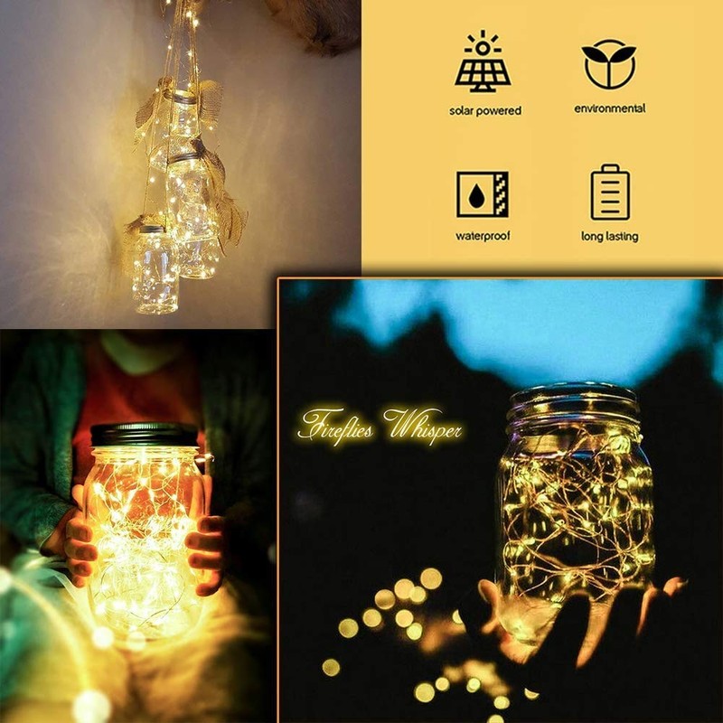 SunKite Solar Mason Jar Lights(NO Jars), 12 Pack 30 LED