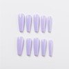 Handpainted Basic Solid Colour Long Coffin Press-on Nails, Summer Nails,