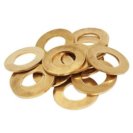 MACHSWON 10pcs Flat Washers Brass Flat Gaskets M10 ID 20mm OD 1.5mm Thick Round Copper Rings Sealing Washer Metal Holder Ring Screw Lock Hardware Accessories
