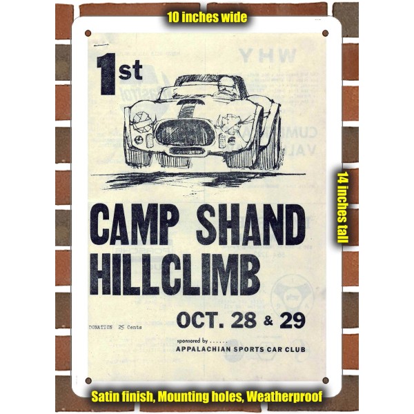 METAL SIGN - 1972 Camp Shand Hill Climb Racing Program