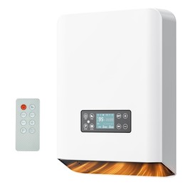 Wall Mounted Electric Heater, 1500W PTC Indoor Space Heater with Remote Control, Adjustable Thermostat, Easy Installation Wall Heater for Bedroom & Home Use