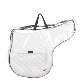 Equinavia Eidsvoll Forward Cut Shaped English Saddle Pad for Show Jumping with Ultra Fleece Trim - White - L