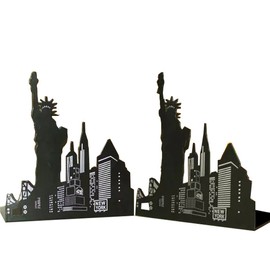 One Pair Vintage Fashion European Architecture Style Thickening Iron Library School Office Home Study Metal Bookends Book End (Statue of Liberty)