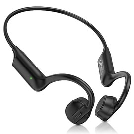 Auriculares de conducción ósea Bluetooth 5.4 Auriculares abiertos con micrófono, auriculares inalámbricos, auriculares deportivos de 12 horas de repro